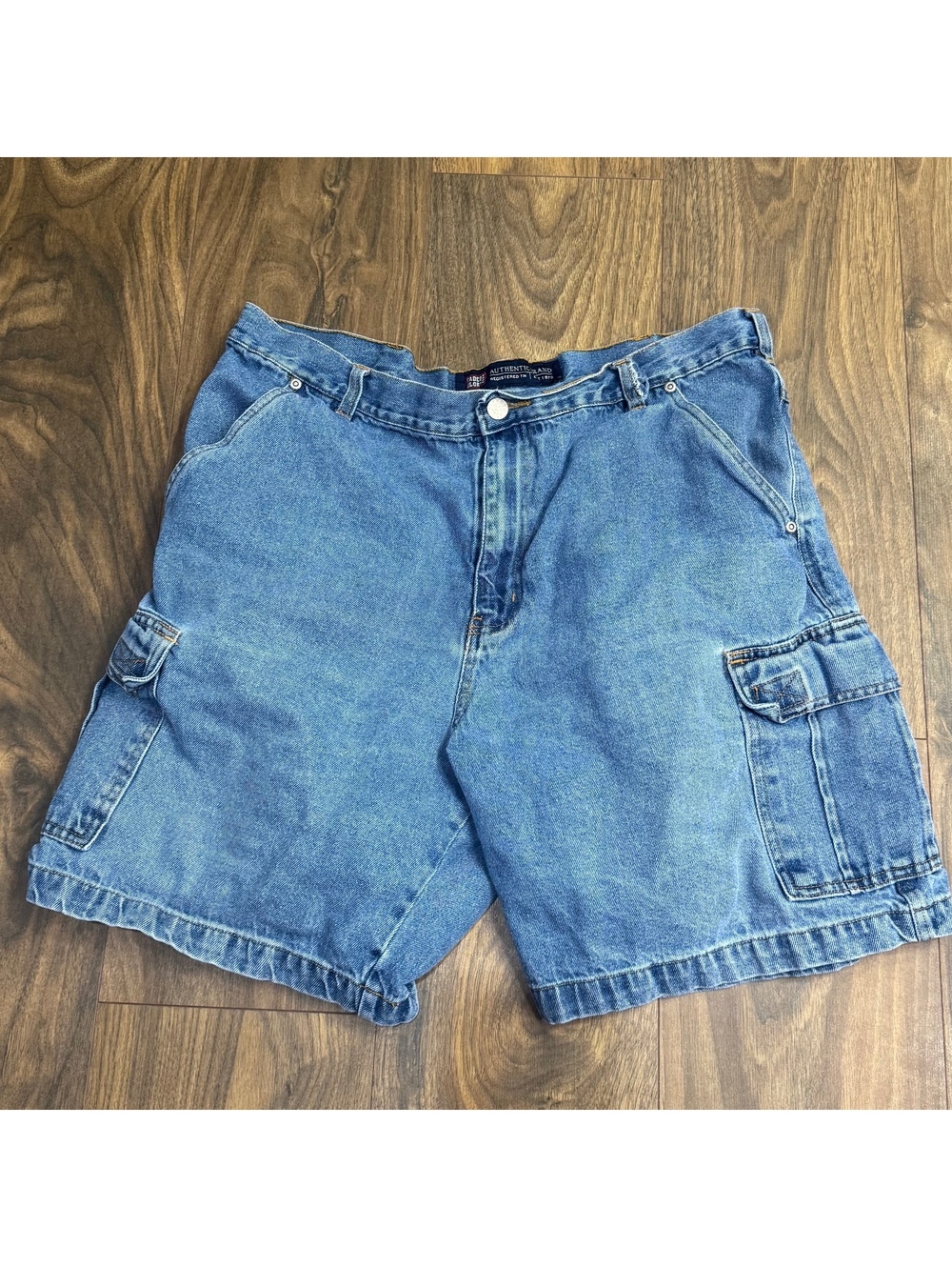 Vintage Y2K Faded Glory Denim Cargo Shorts Men’s 38 Baggy Jorts Blue